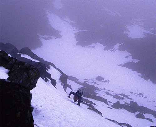 The route that joins Custs gully near the summit